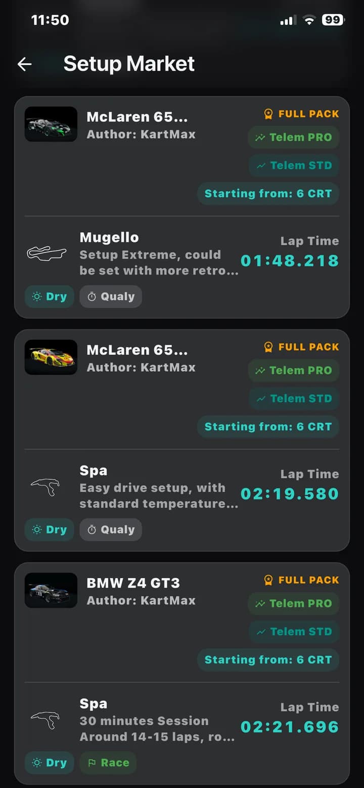 Setup Market from the mobile app